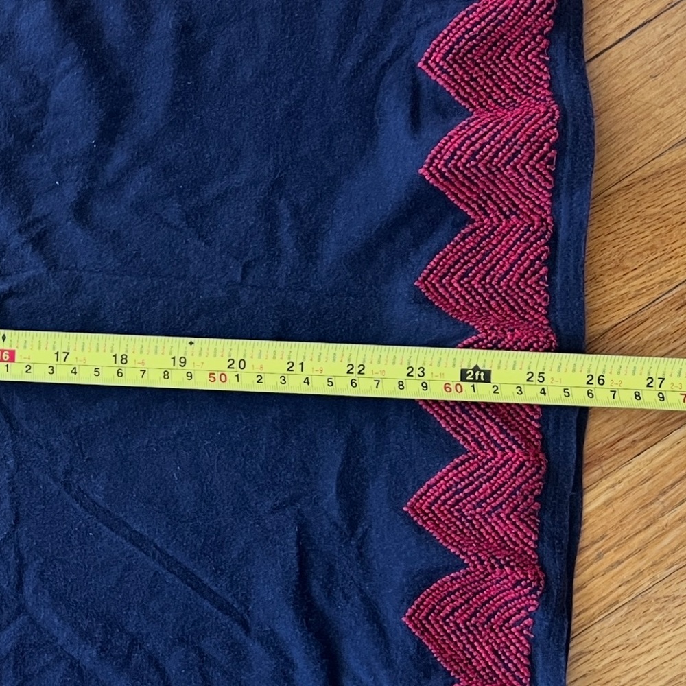 Visvim Dark Blue Tee with Red Zigzag Hem - Picture 8 of 8